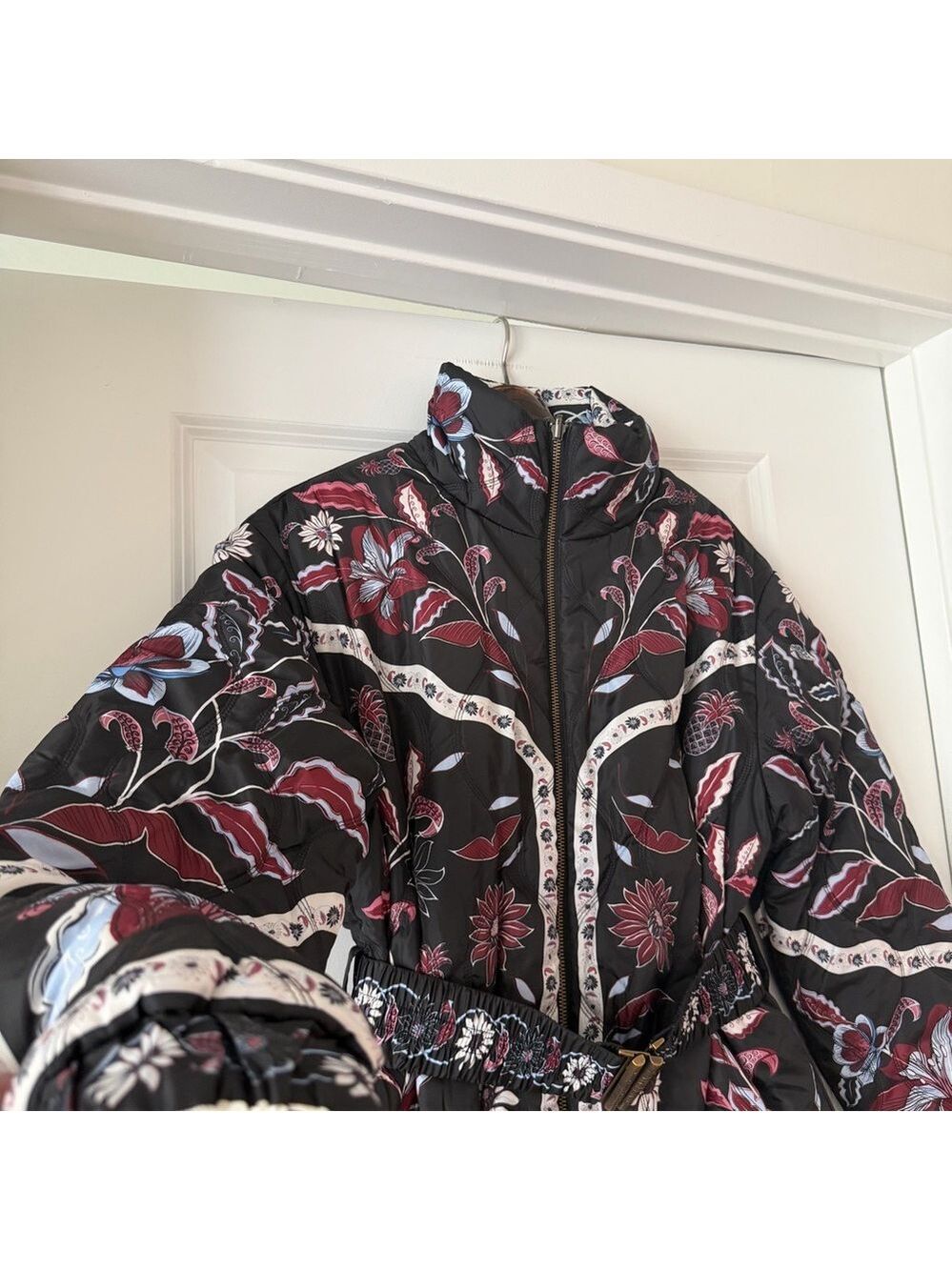 Farm Rio Black Marcelle Reversible Maxi Puffer Jacket - Picture 2 of 12
